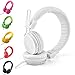 Einskey Kids Headphones with Microphone for Gaming and Chatting, Wired Foldable Headset for Children (White)