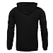 HEQU Men's Casual Funnel Neck Square Pattern Quilted Hoodie Pullover Sweatshirt Black L
