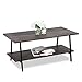 Sekey Home Coffee Table, 2-Tier Cocktail Table with Storage Shelf for Living Room, Wood（MDF） Look Accent Furniture with Metal Frame, Easy Assembly,Smoky Oak