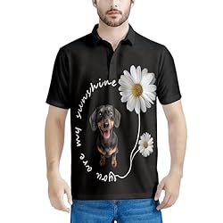 HUGS IDEA Daisy Dachshund Print Short Sleeve Shirts