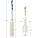 2 PCS Bottle Brush,Innovative 18 inch Long Cleaner & Original Bottle Shoulder Brush for Washing Beer, Wine, Kombucha, Decanter, Narrow Neck Brewing Bottles (WHITE)