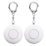 eBoot 2 Pack 120dB Personal Safety Alarm Keychain Security Alarm Self Defense Alarm with LED Flashlight (White)