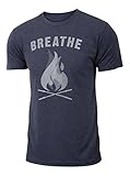 Jumpbox Fitness Breathe Fire - Men's Navy Tri Blend Workout Gym T-shirt
