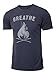 Jumpbox Fitness Breathe Fire - Men's Navy Tri Blend Workout Gym T-shirt