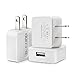 USB Wall Charger 1A/5V Universal USB AC Power Adapter Travel Home Wall Charger (3 Pack-White)