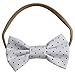 3 Pack Classic Girl Bows on Nylon Headband (Large, Red/Gray/Black Dot)