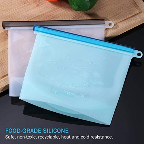 ADA Reusable Silicone Food Storage Bag,Microwave Dishwasher Freezer