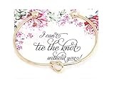 Vesungimey Love Knot Bracelet Bangle I Can't Tie The Knot Without You Bridesmaid Cards Bridesmaid Cuff Bracelet for Women   Silver Gold Rose Gold Colors Available Set of 1 4 6 Gold 1pcs  