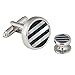 Striped Onyx Mother of Pearl Tuxedo Cufflinks Studs by Cuff-Daddy