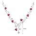 Glamorousky Elegant Rose Necklace with Silver Austrian Element Crystals and Crystal Glass