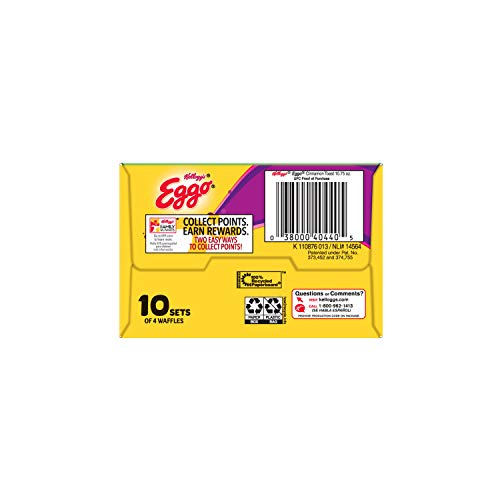 Kellogg's Eggo, Frozen Waffles, Cinnamon Toast, Easy Breakfast, 10.75 oz Box (10 Count)