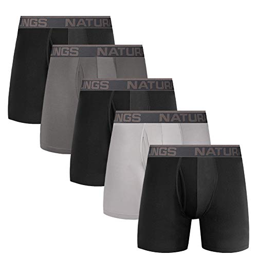 Natural Feelings 5 Pack Men's Boxer Briefs Quick Dry Travel Underwear Outdoor Sports Lightweight