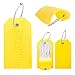 BlueCosto 2 Pack Luggage Tag Label Suitcase Tags Travel Bag Labels w/Privacy Cover - Yellow