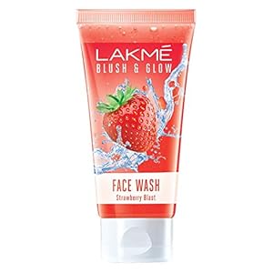 Lakme Blush & Glow Strawberry Refreshing Gel Face Wash 100 g, With 100% Natural Fruit for Glowing Skin – Daily Gentle…