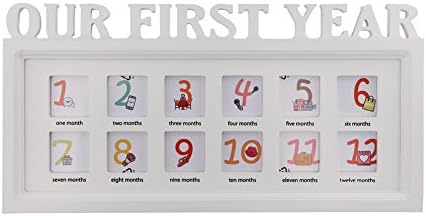 GMissT "OUR FIRST YEAR" Picture Frame Keepsake Photo Frame,White