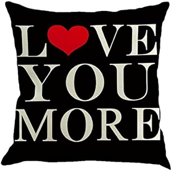 Amazon Com Sunone11 English Word I Love You More Pillowcase Red