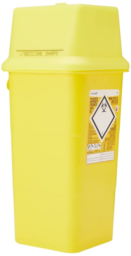 Frontier 41105430 Medical Sharps Disposal Bin/Box, 7 L