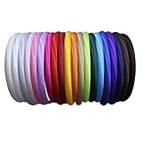 HABIBEE 21pcs DIY Plastic Satin Headbands for Baby Girls Toddler Kid Hair Hoops
