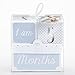 Baby Aspen My First Milestone Prince Age Blocks, Baby Picture Props for Photo Sharing The First Year, Nursery Decor