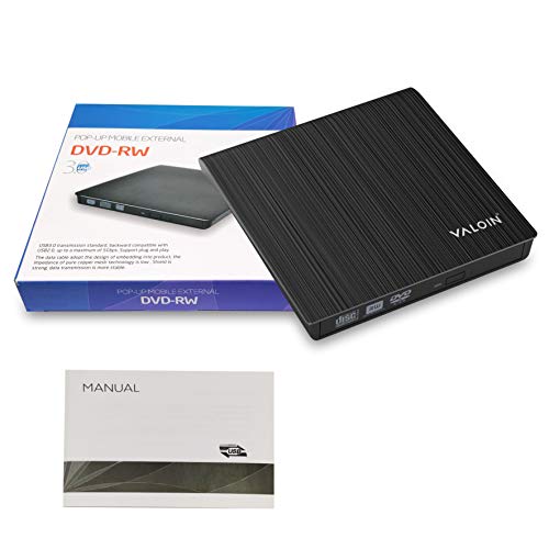 External CD DVD Drive USB 3.0 Portable 5.0GBPS Fits for DVD-R DVD-RW DVD+R DVD+RW DVD-ROM Super Speed Data Transfer Compatible for All Brands and Operating Systems of Laptops Windows MAC