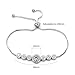 WeimanJewelry Round Cut CZ Cubic Zirconia Crystal Bridal Adjustable Chain Bracelet for Women (Silver)