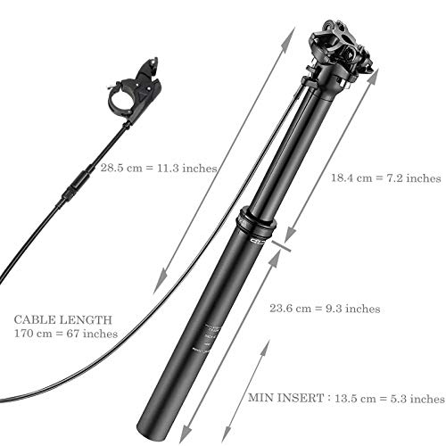 DNM Mountain Bike Bicycle Dropper Seatpost Remote Lockout 34.9 x 380mm