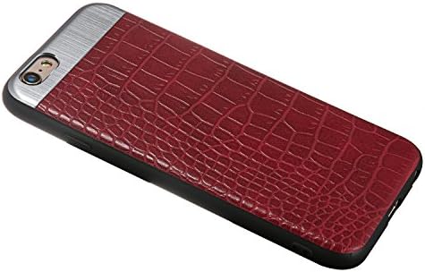 iPhone 7 Case, Flisumon Lightweight [Crocodile Pattern] Leather Back Ultra Slim Protective Resistant Case Back Cover Bumper Case for Apple iPhone 7 (Red)