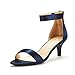 DREAM PAIRS Women's Fiona Navy Satin Fashion Stilettos Open Toe Pump Heeled Sandals Size 8.5 B(M) US