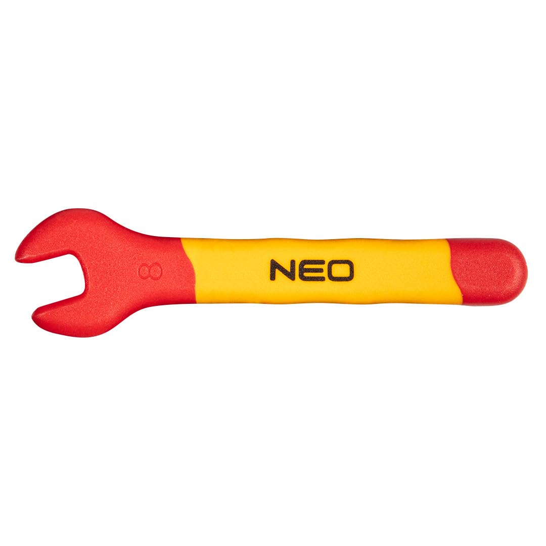 NEO TOOLS 8 mm Flat Wrench, 1000 V, Electric Wrench Made of Durable Chrome Vanadium Steel, Certified up to 1000 V, Precise one-Sided Wrench for Electrical Work