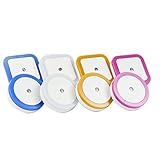 Exlight 8pcs Auto-controlled Sensing Lamps, 4 Circle Lamps and 4 Squares Lamps, Energy Saving, American Plug
