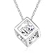 Buycitky Sterling Silver Plated Cubic Zirconia Pendant Necklace for Women Teen Girls Fashion Necklaces