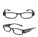 Unisex Black Full Frame LED Reading Glasses Hands Free Illumination Readers Glasses Presbyopia Lighted Magnifying Spectacle Anti-fatigue Presbyopic Eye Glasses Eyewear Night Book Reading +3.00