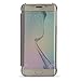iMusi Case Cover for Samsung Galaxy S6 Edge Plus, Mirror Smart Clear Transparent View Window Flip Protector Bumper - Silver