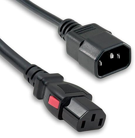 1M(3ft 3in) Universal Wire IEC C14 to Locking IEC C13 Auto-Lock
