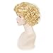 SiYi Short Blonde Curly Wig Wavy Synthetic 1920s Costume Retro Heat Resistant Costume Flapper Wig