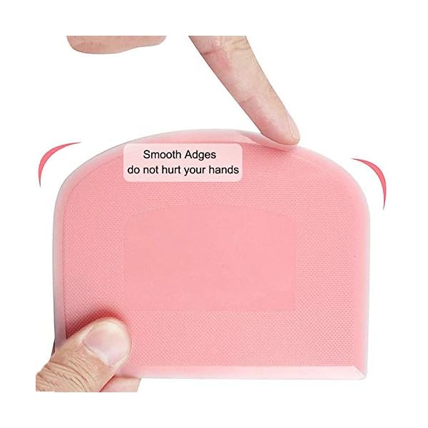 Set of 2 Dough Scrapers Bowl Scraper Plastic Pastry Bread Dough Cutter Flexible Cutter Chopper Home Kitchen Tools…