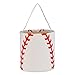 Easter Basket Cotton Easter Bunny Tote Bags Baseball Softball Design Personalized for Kids Carrying Gift and Eggs (Baseball)