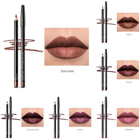 UPXIANG Lip liner Cosmetic Lip Gloss Long-lasting,Pudaier 36 Color Lip Liner 6 Color Set,Professional Lip Balms Makeup Valentine's Day Present