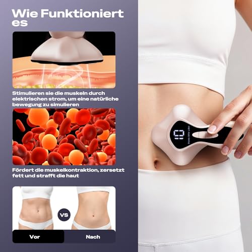 Cellulite Massager Massage Lipedema Massager Anti Cellulite, Proven Effectiveness, Wireless Unisex Massager for Waist, Abdomen, Buttocks, Arms, Legs, Back (Rose Gold)
