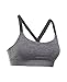 Under Armour Women's Armour Eclipse Heather Mid Impact Sports Bra, Carbon Heather /Metallic Silver, Medium