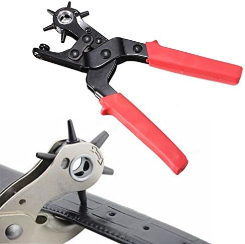 Praniche Leather Hole Puncher 6 Size Kit Revolving for Belts Leather Strip Rubber Shoes Bags Cut Eyelet DIY Tools