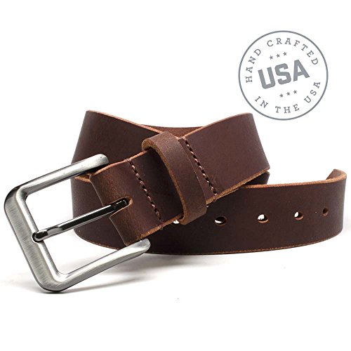 Nickel Free Roan Mountain Leather Belt Brown 38"