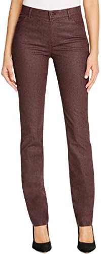 Lafayette 148 Womens Faux Leather Straight Fit Casual Pants Red 4