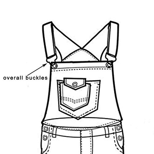 Enosea Suspenders Metal Overall Buckles, 6 Sets Dungaree Fastener Gourd Buckles with Slider, Antique Brass (1.25 inch) - Thumbnail 3