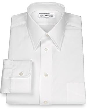 Men's Pinpoint Straight Collar Button Cuff Dress Shirt