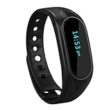 CUBOT V1 Wireless Activity Wristband, Smart Fitness Tracker with a Pedometer, Step Counter, Distance Counter, Sleep Monitor, Black