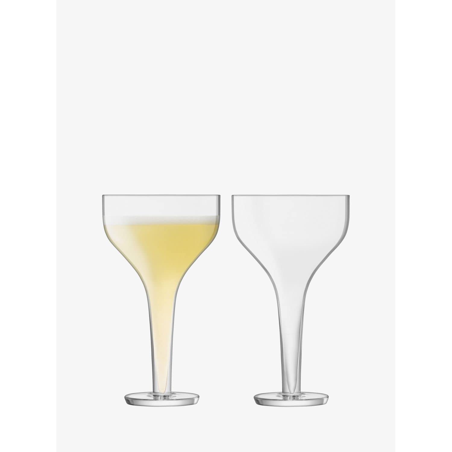 LSA International Epoque Cocktail Saucer 175ml Clear | Set of 2 | Mouthblown & Handmade Glass | EQ01