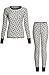 SofiePJ Women's Cotton Blend Printed Sleepwear Thermal Set Top and Bottoms