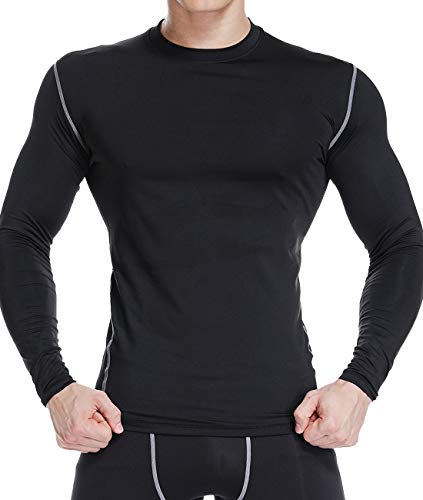 CROSS1946-Mens-Compression-Top-Base-Layer-Long-Sleeve-Sports-Shirt-for-Workout-Running-Jogging-Riding