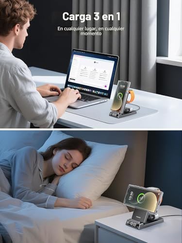 Wireless Charger for Samsung, Magnetic Charging Station mag Safe 3 in 1 for Samsung Galaxy Z Fold/Flip 7/S26 Ultra/S25, Foldable Charger for Galaxy Watch Ultra/8/7/6, Galaxy Buds 4/4 Pro